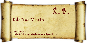 Kósa Viola névjegykártya